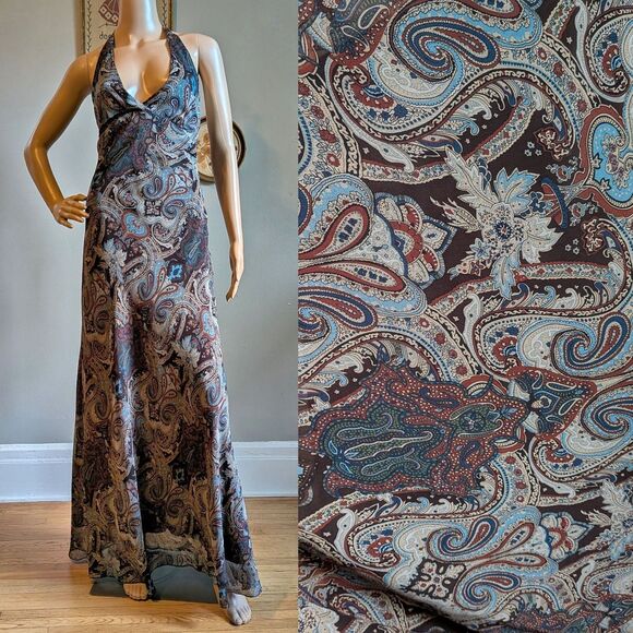 Newport News Dresses & Skirts - Vintage Y2K Newport News Brown Maxi Dress Paisley Whimsigoth Fairy Size 8